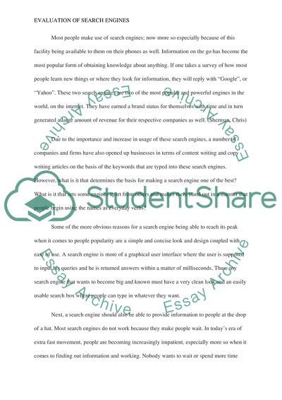 Evaluating Search Engines