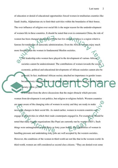 Womens Roles in Society