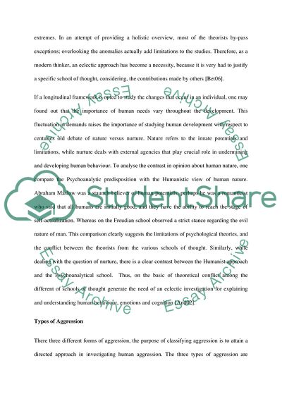 Is Aggression Innate oLearned