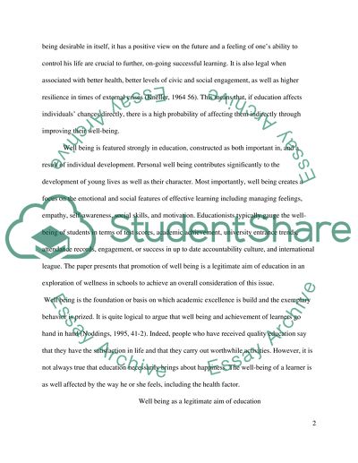 Well-Being And Education