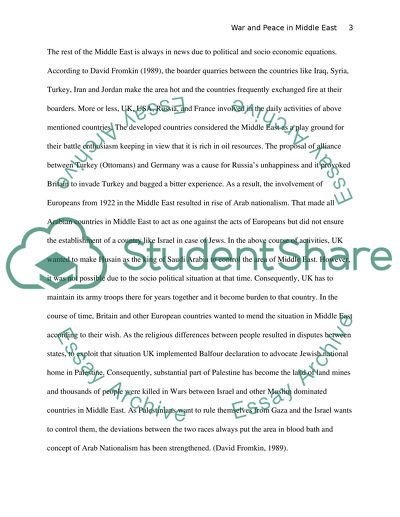 War and Peace in Middle East