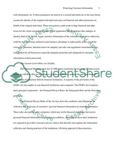 A Companys Obligations to Protect Customer Information