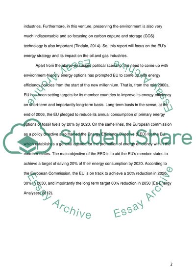 Energy Strategy of the European Union and its Impact on Oil and Gas Industry