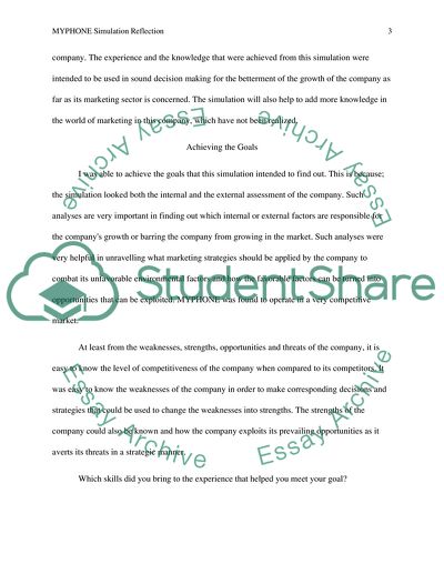 Myphone Simulation Reflection