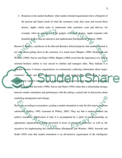 Market Orientation and Sales Management