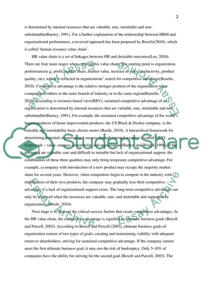 Strategic Human Resource Management