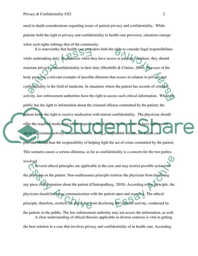Privacy & Confidentiality CS2