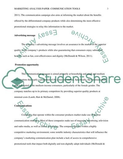 Marketing Analysis Paper: Communication Tools