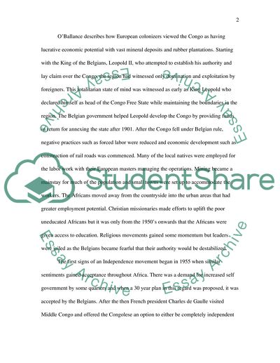 Book Review on The Congo-Zaire Experience 1960-98