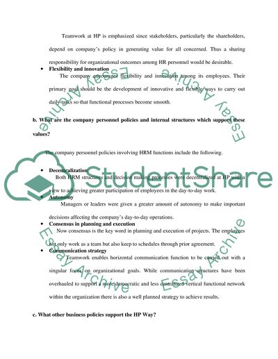 Case Analysis on Human Resources at Hewlett Packard