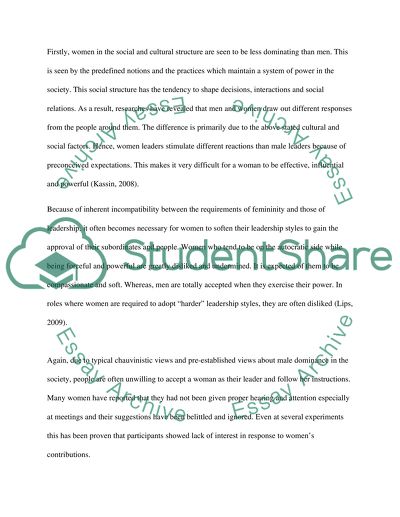 Issues for Women (or Minorities) in Leadership