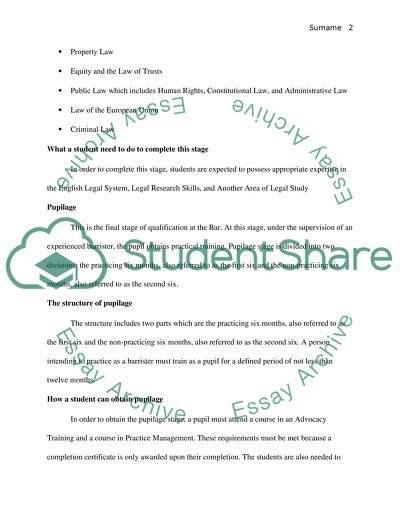 Training for the Bar