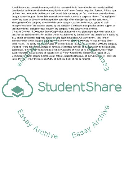 Enron Fraud: Effects of the Scam on the Stakeholder