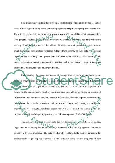 How Hacking and Cyber-Attacks Compromise on Sensitive Information