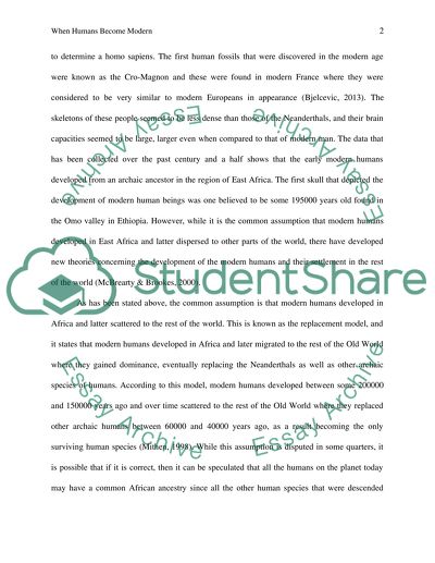 When Humans Become Modern