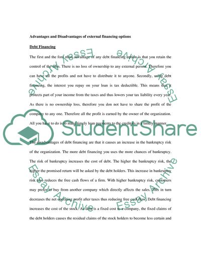 Advantages and Disadvantages of Equity Finance of Acme