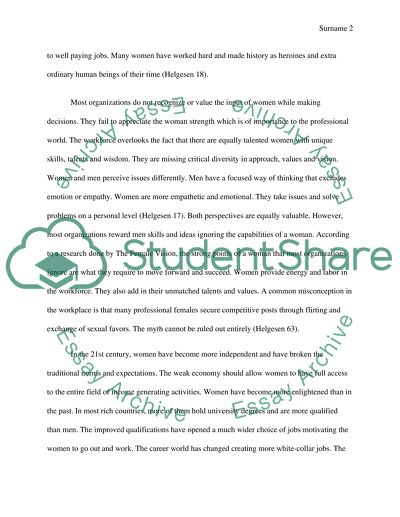 Womens Place in the Workplace