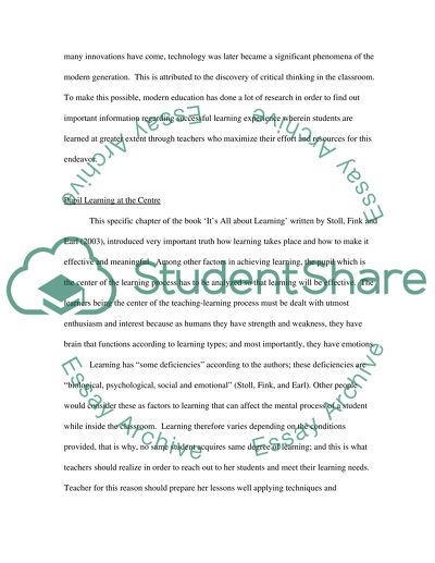 Applying Educational Thinking to Classroom