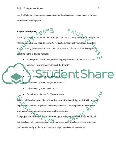 OTC Project Management Analysis