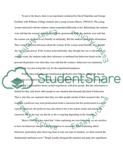 Attributions and the Attribution Theory in Social Psychology and Ethics