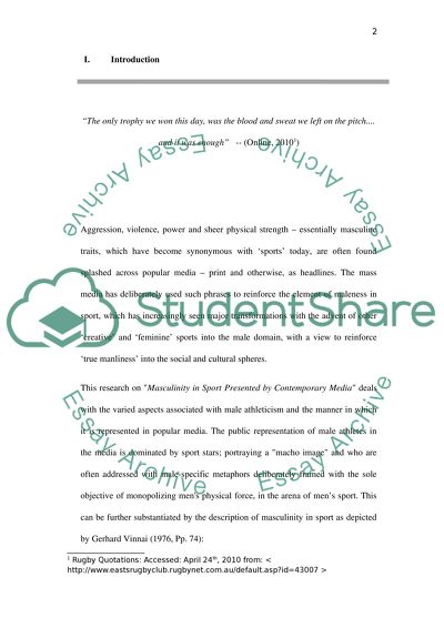 Masculinity in sport presented by contemporary media