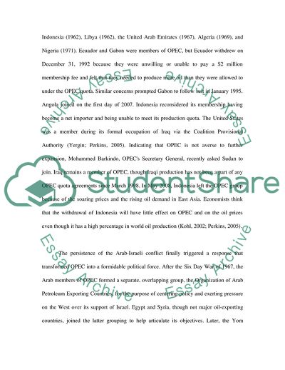 The Effects of Decreasing Oil Prices on OPEC Creator States, such as Venezuela, Iraq, etc