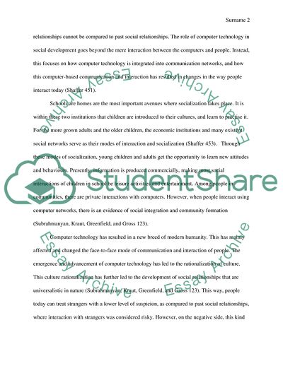 The Role of Computer Technology as a Force of Social Development