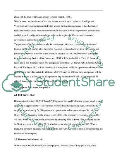 Operation and Competition Study of UK Tourism Industry