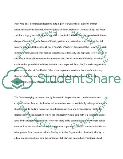 Theories of Ethnicity and Nationalism