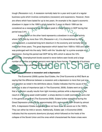 Is the Result of the Credit Crunch a Recession or a Depression