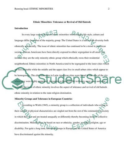 Tolerance or Revival of Old Hatreds