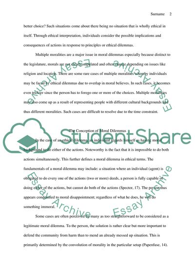 The Conception of Moral Dilemmas