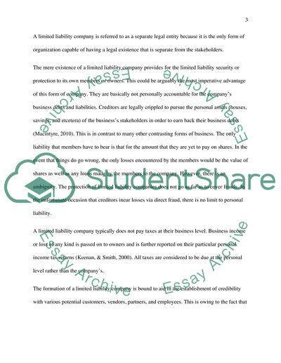 Advantages of a Limited Liability Company