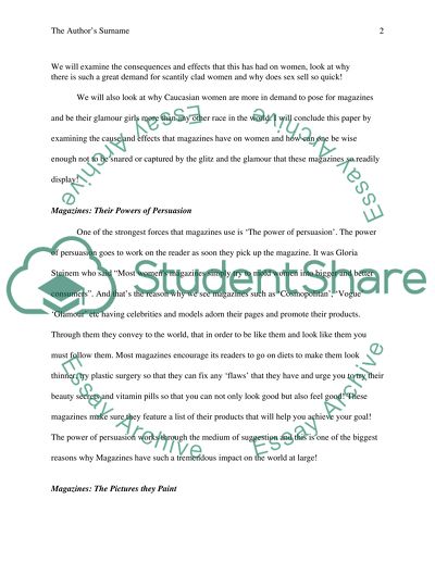 The effect magazine advertisements have on women