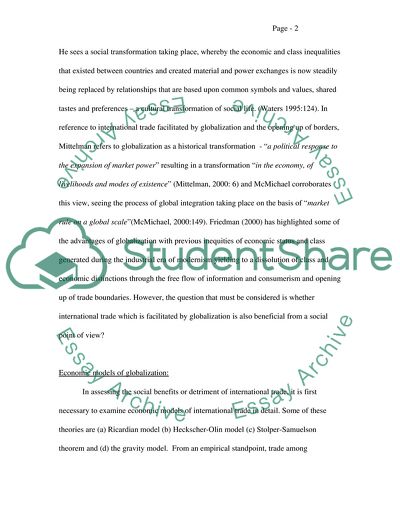 Globalization and International Trade