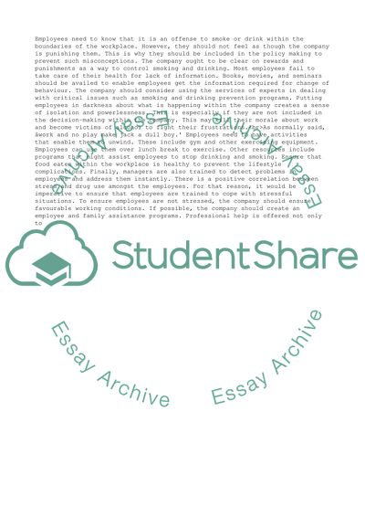 Reducing the Employees Cost of Health