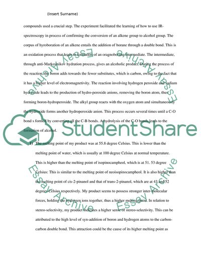 Hydroboration-Oxidation of (1R)-(+)-aplha-Pinene