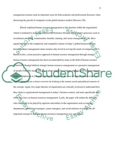 Strategic Human Resources Management