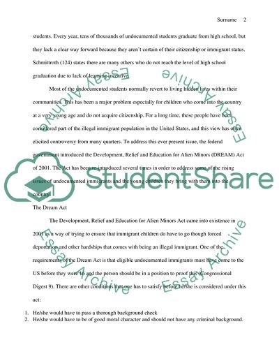 Dreamers of Undocumented Immigrants