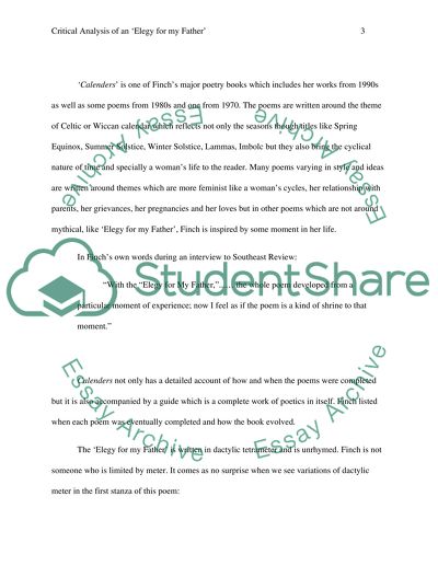 Elegy for My Father by Annie Finch