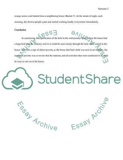 Anlysising the hole in the wall story