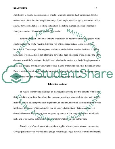 Descriptive Statistics, Inferential Statistics