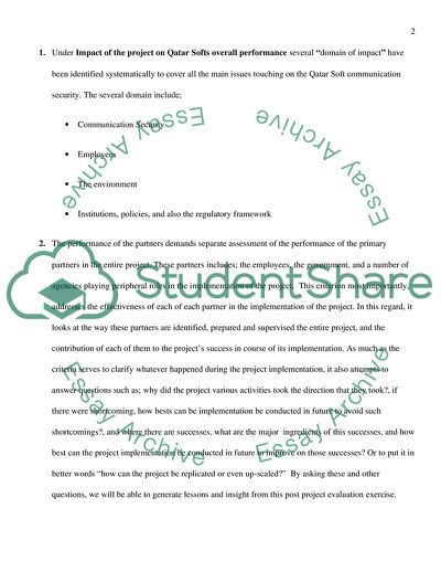 Evaluating the Qatar Softs Security Project