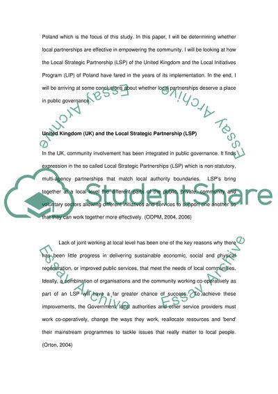 Local Partnerships in Community Empowerment