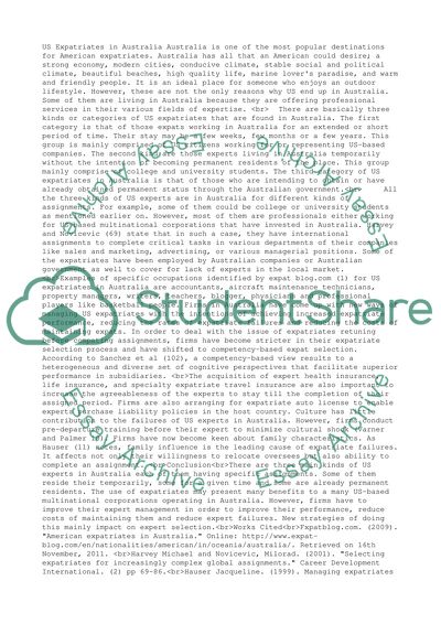 US expatriates in Australia