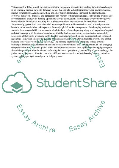 System Overview of Banks Global Market Business