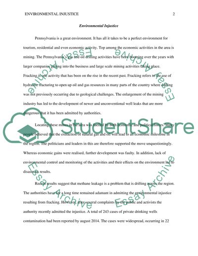Article Summary & Environmental Injustice