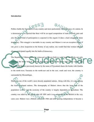 Challenges of Female Aspirants at Malawi Parliamentary Elections