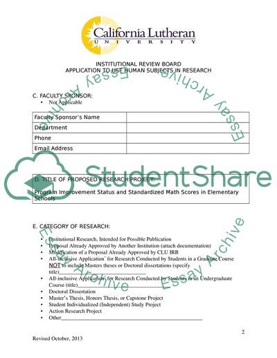 Application to Use Human Subjects in Research