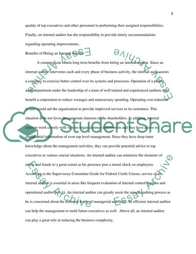 Recommendation Brief for an Internal Auditor